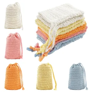 15 Pcs Sisal Soap Bag, Natural Soap Saver Pouch and Bar Soap Bags, Colorful Soap Holder with Drawstring for Foaming and Drying The Soap Shower Bath Exfoliating Exfoliation(5 Colors)