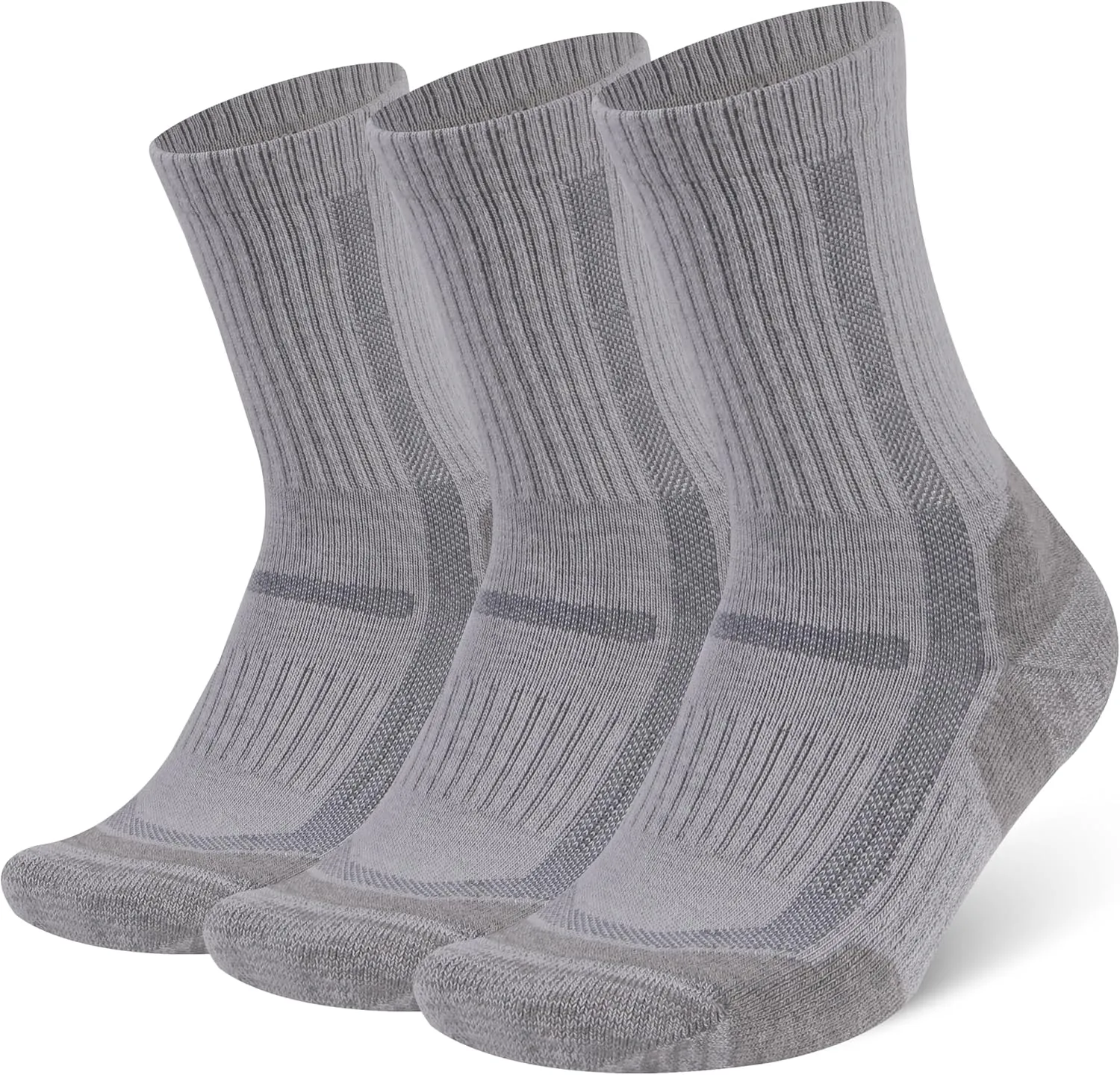 3 Pairs Merino Wool Hiking Mid Calf Socks for Men & Women - Moisture Wicking, Thermal, Cushioned Boot Socks