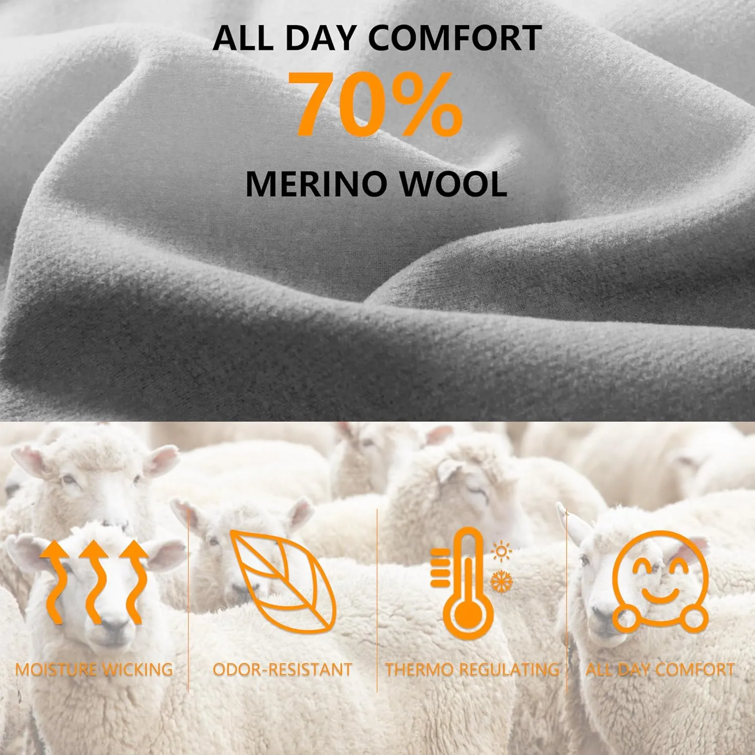3 Pairs Merino Wool Hiking Mid Calf Socks for Men & Women - Moisture Wicking, Thermal, Cushioned Boot Socks