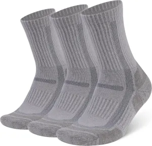 3 Pairs Merino Wool Hiking Mid Calf Socks for Men & Women - Moisture Wicking, Thermal, Cushioned Boot Socks