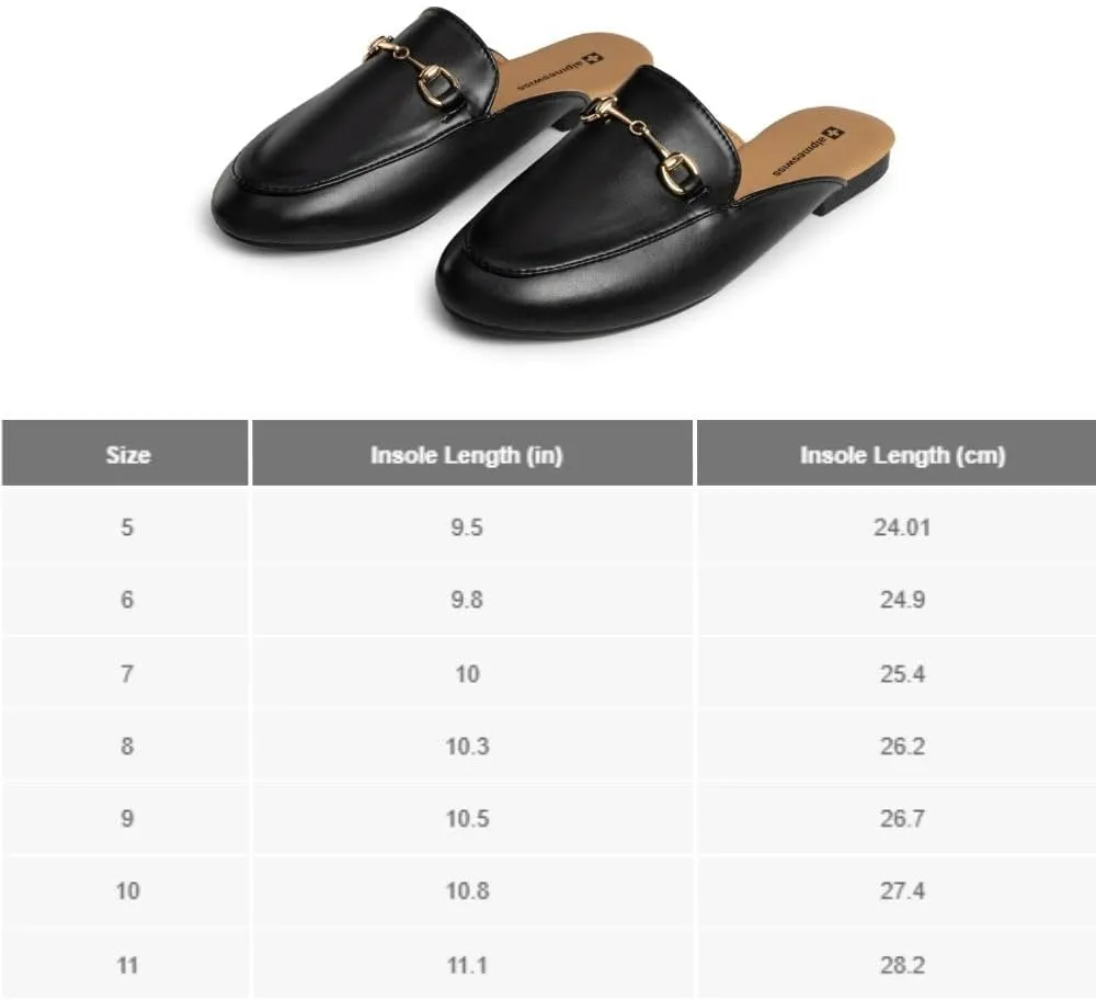 Alpine Swiss Erin Womens Flat Mules Loafers Round Toe Blackless Slide on Shoes