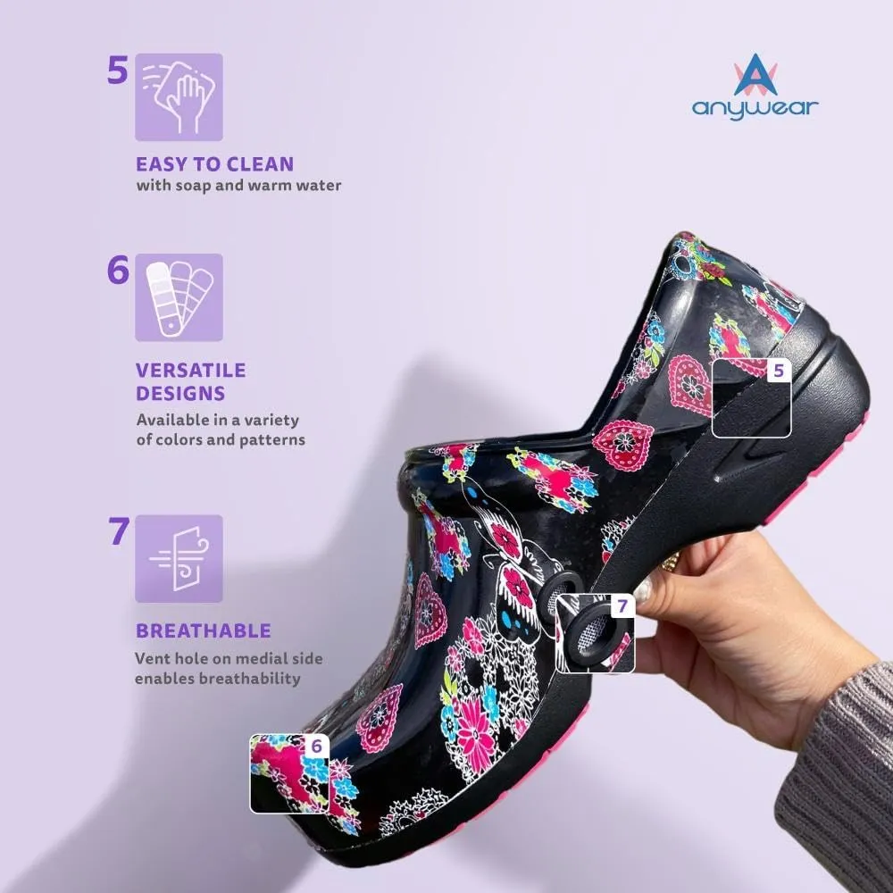 Anywear SR Angel Nursing Clogs for Women and Men - Lightweight, Water-Resistant Non-Slip Work Shoes with Exceptional EVA Cushioning, Ventilated Insoles