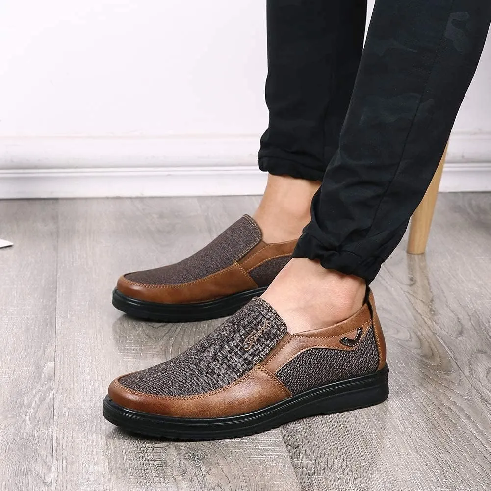 Asifn Men's Loafers Casual Slip On Dress Shoes Walking Leather Soft Boat Driving Lightweight Breathable Large Size