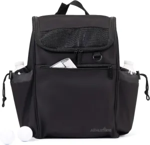Athletico Elite Edition Golf Shoe Bag - Zippered Shoe Carrier Bags With Ventilation & Outside Pocket for Socks, Tees, etc. (Black)