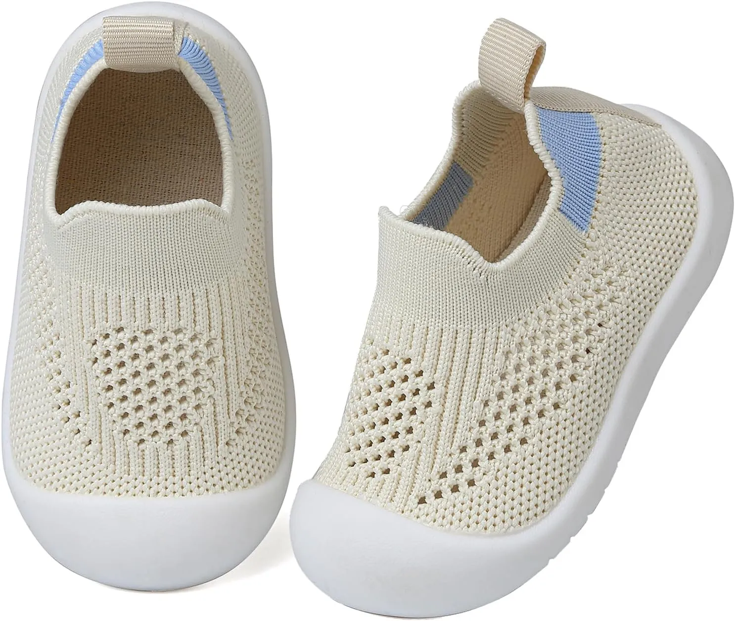 Baby Shoes for Boys Girls Breathable First Walking Shoes - Infant Toddler Trainers Shoes Non Skid Indoor Floor Slipper with Soft Sole Cotton Mesh On Sneaker