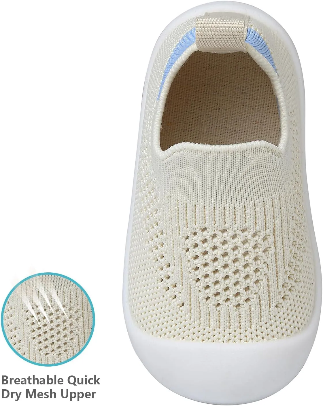 Baby Shoes for Boys Girls Breathable First Walking Shoes - Infant Toddler Trainers Shoes Non Skid Indoor Floor Slipper with Soft Sole Cotton Mesh On Sneaker