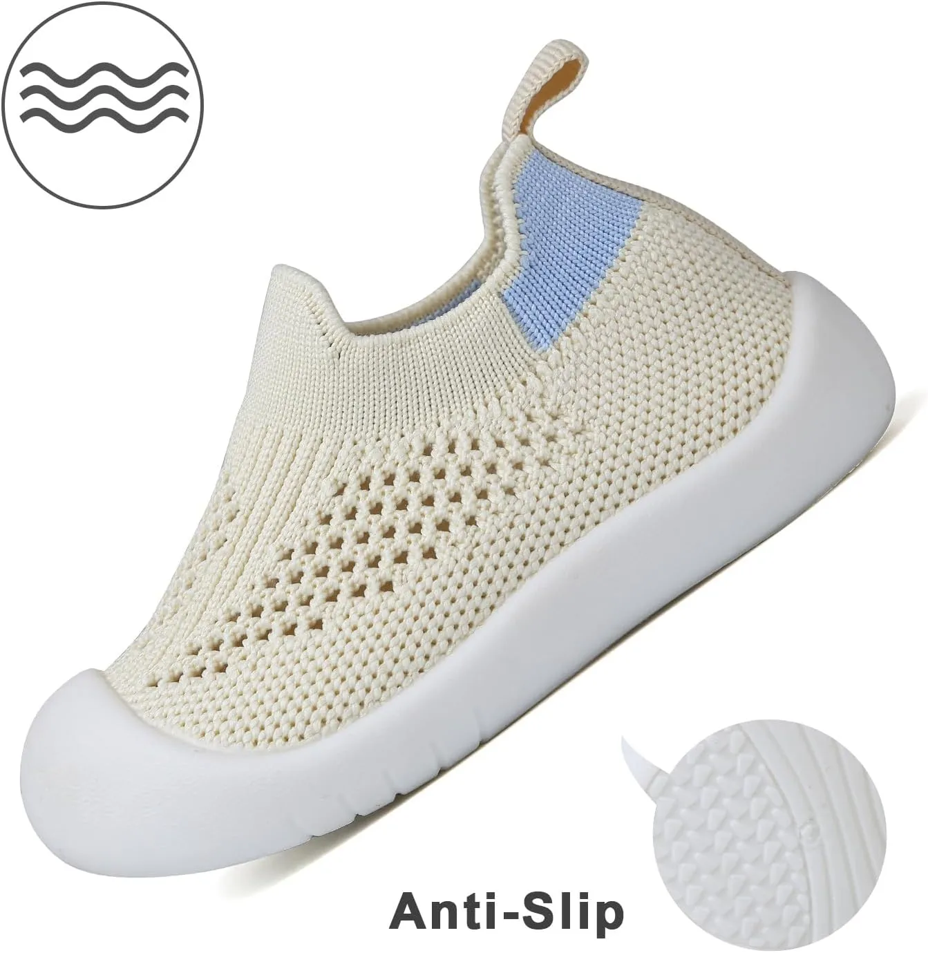 Baby Shoes for Boys Girls Breathable First Walking Shoes - Infant Toddler Trainers Shoes Non Skid Indoor Floor Slipper with Soft Sole Cotton Mesh On Sneaker