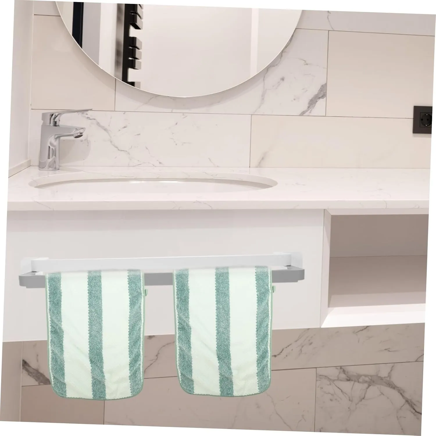 Bathroom Shelf Over The Door Hook Easy Install Sturdy Multi-Purpose for Towels Slippers and