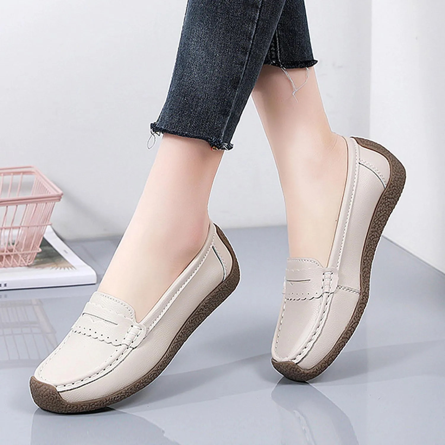 Bealin Womens Knit Driving Loafers Slip On Flat Boat Shoes Penny Breathable Moccasins Knit Loafers Shoes