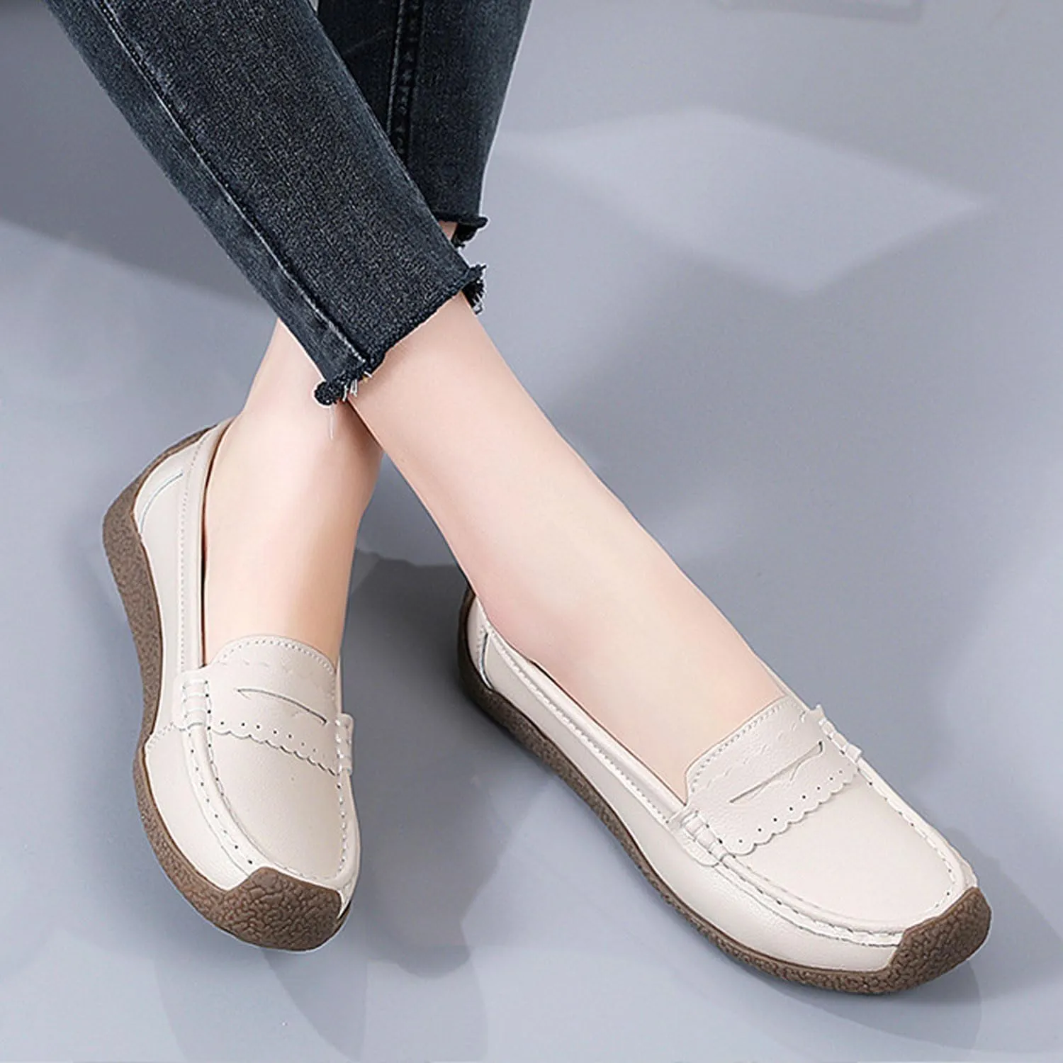 Bealin Womens Knit Driving Loafers Slip On Flat Boat Shoes Penny Breathable Moccasins Knit Loafers Shoes