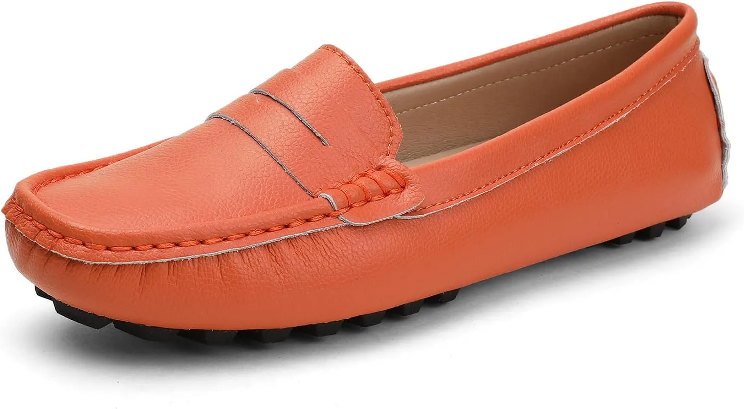 BEAUSEEN Women's Genuine Leather Penny Loafers Classic Driving Moccasins Casual Slip On Comfort Women Loafer Shoes