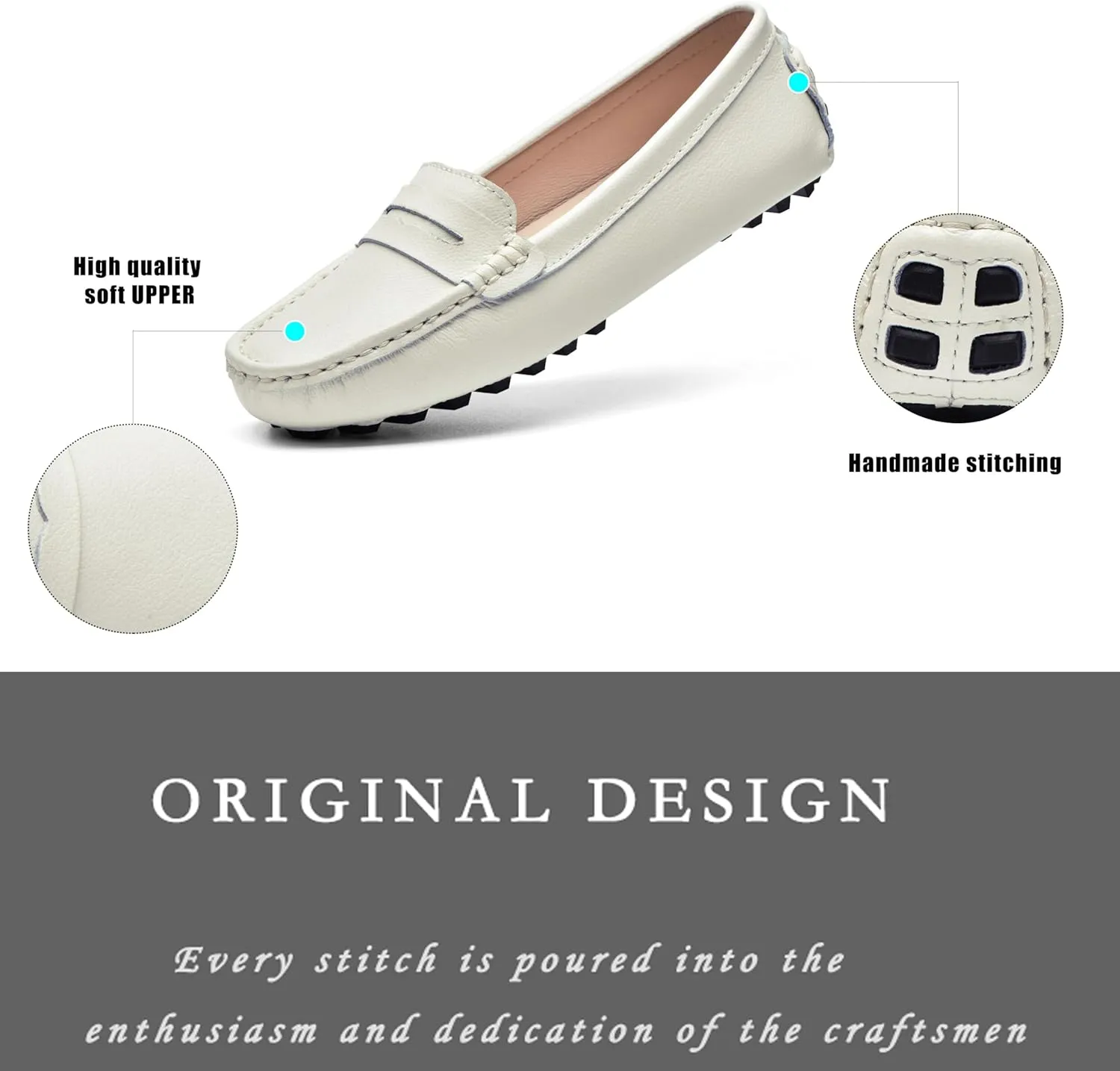 BEAUSEEN Women's Genuine Leather Penny Loafers Classic Driving Moccasins Casual Slip On Comfort Women Loafer Shoes