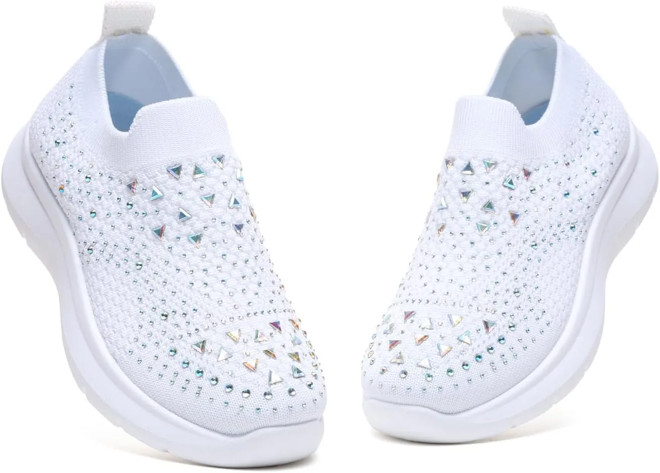 Bernal Girl Slip-On Sparkle Sneakers Toddler/Little Kid/Big Kid Non-Slip Breathable Tennis Walking Shoes