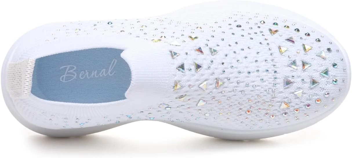 Bernal Girl Slip-On Sparkle Sneakers Toddler/Little Kid/Big Kid Non-Slip Breathable Tennis Walking Shoes