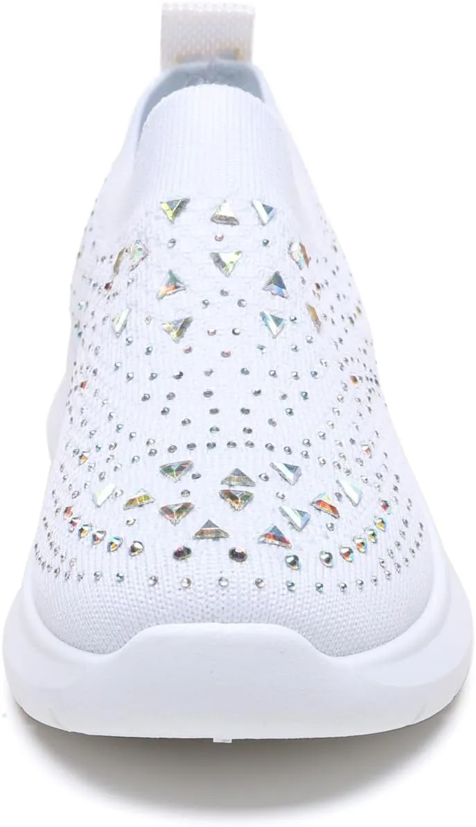 Bernal Girl Slip-On Sparkle Sneakers Toddler/Little Kid/Big Kid Non-Slip Breathable Tennis Walking Shoes