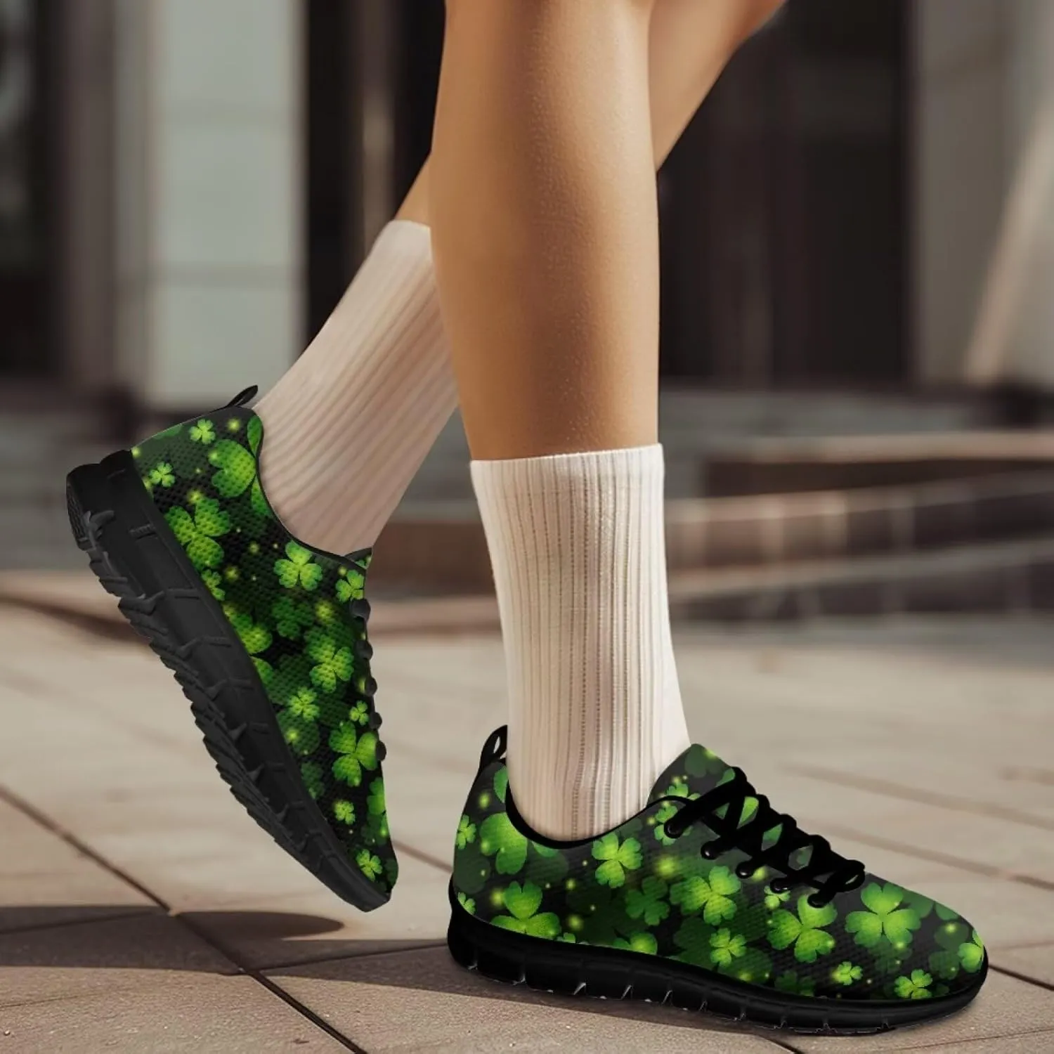 Bigcardesigns Womens Lightweight Athletic Fashion Sneaker Jogging Running Sports Shoes Colorful Floral Design