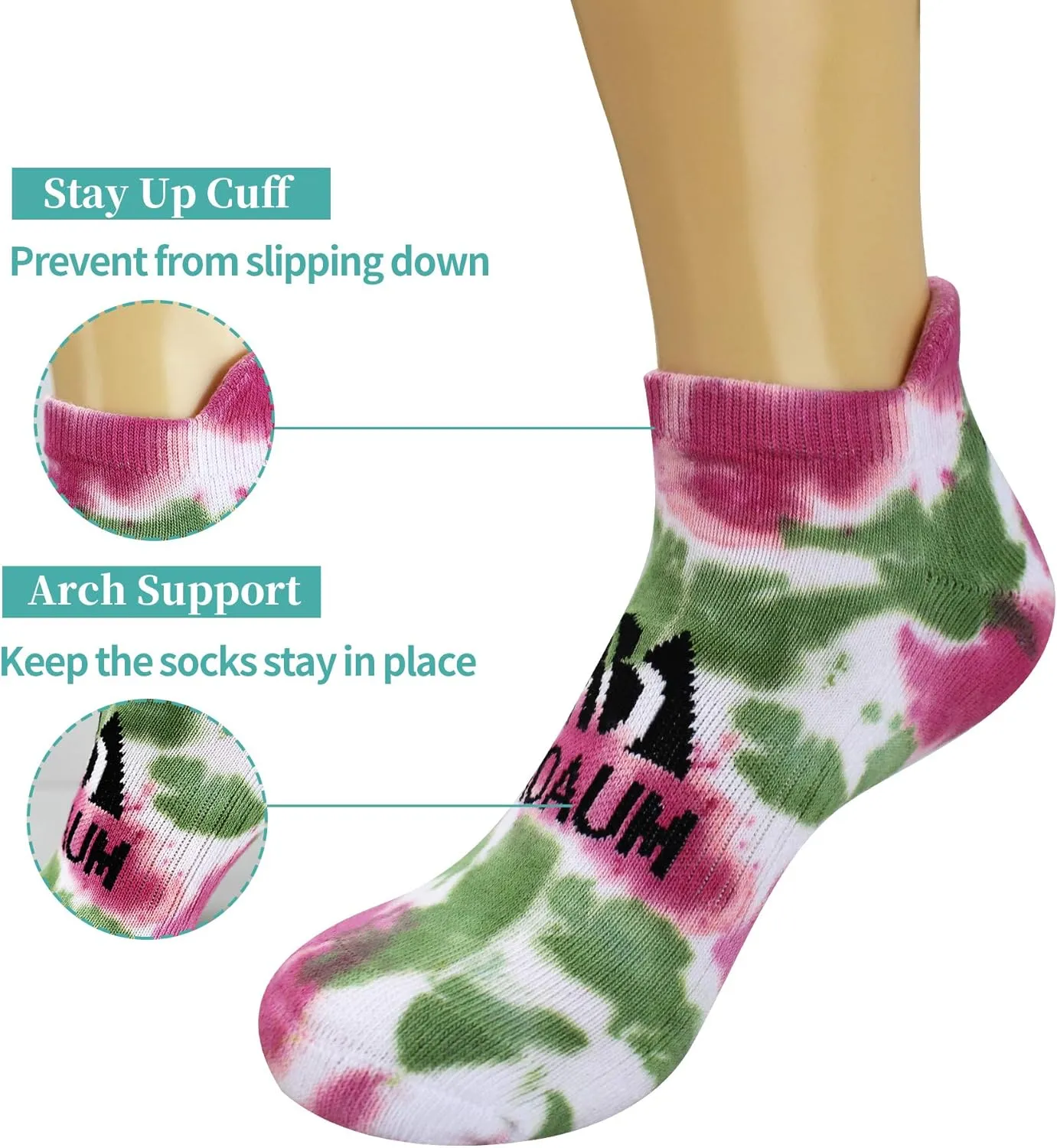 BIOAUM Womens Cotton Ankle Anti-blister Thick Cushioned Wicking Odor Resist Athletic Running Socks 6 Pairs