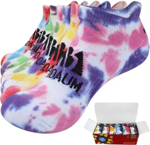 BIOAUM Womens Cotton Ankle Anti-blister Thick Cushioned Wicking Odor Resist Athletic Running Socks 6 Pairs