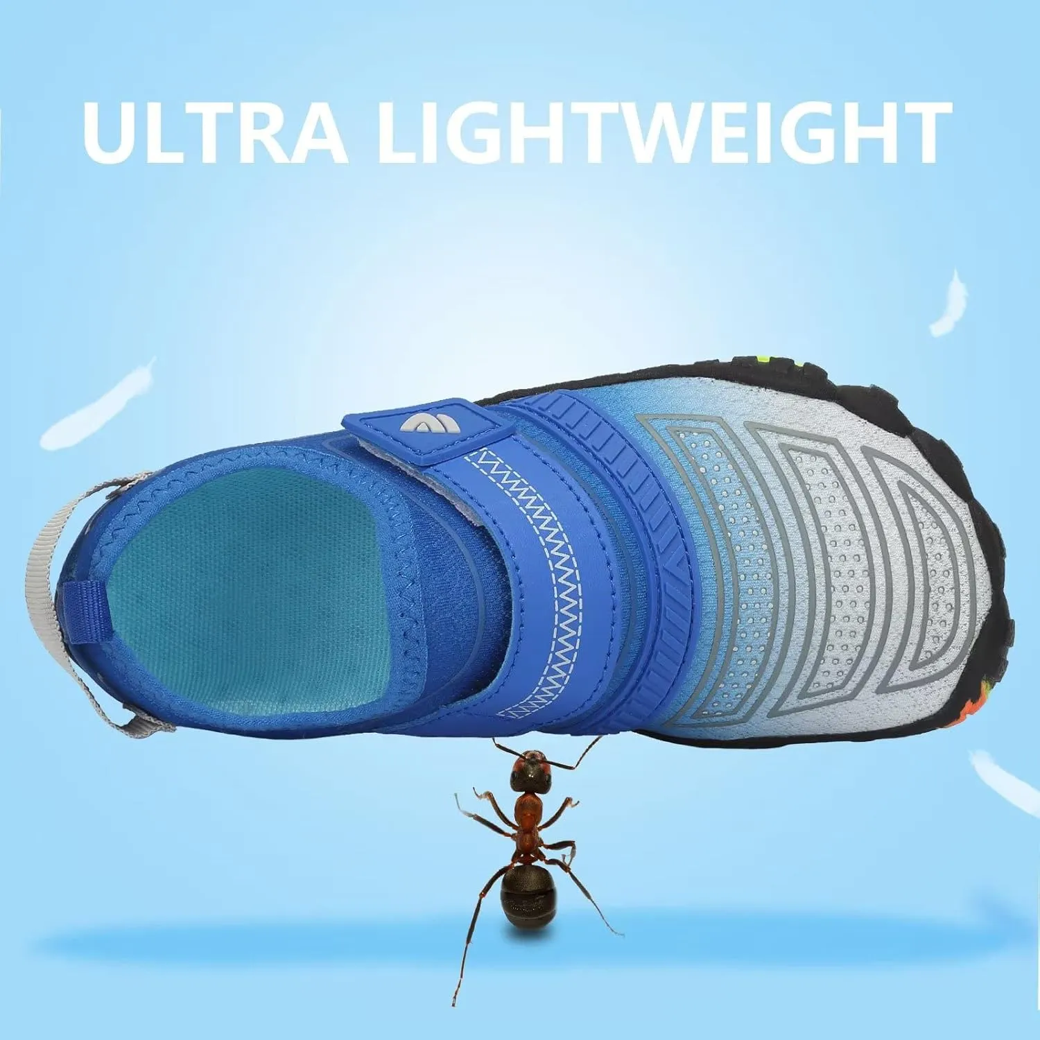 Boys & Girls Water Shoes Lightweight Comfort Sole Easy Walking Athletic Slip on Aqua 5 Toe Sock(Toddler/Little Kid/Big Kid)