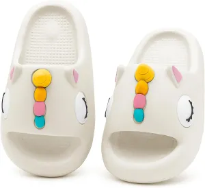 Boys Girls Cloud Unicorn Slide Sandals Non-slip Comfy Cushioned Thick Sole Shower Pool Slippers Summer Beach Water Shoes Indoor & Outdoor