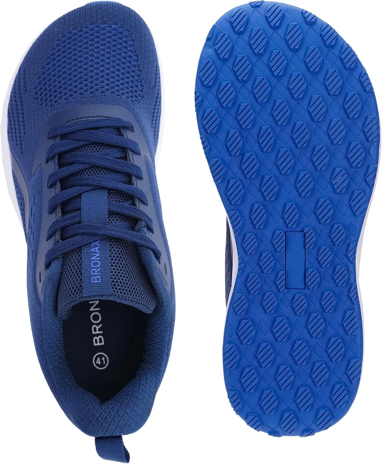 BRONAX Men's Wide Cushioned Supportive Road Running Shoes | Wide Toe Box | Rubber Outsole