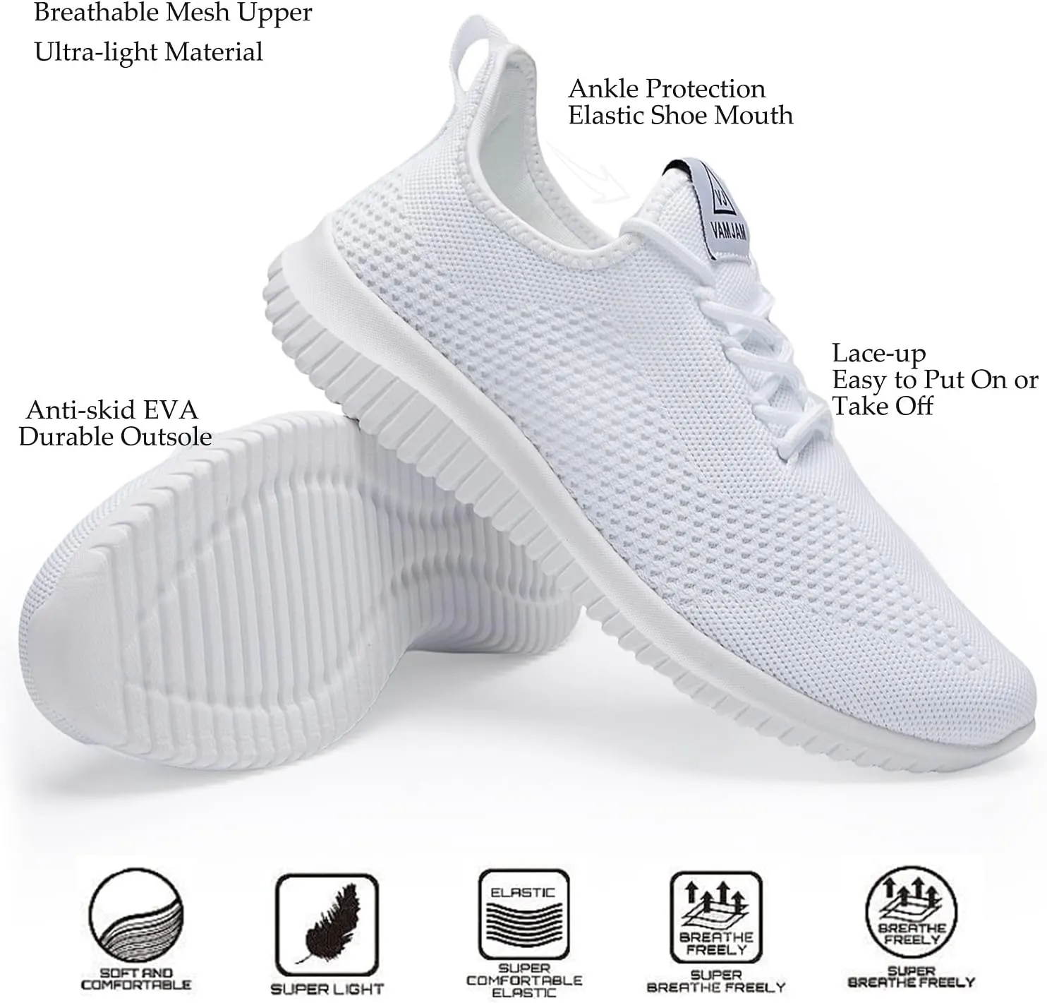 BXYJDJ Men's Running Shoes Walking Trainers Sneaker Athletic Gym Fitness Sport Shoes Lightweight Casual Working Jogging Outdoor Shoe