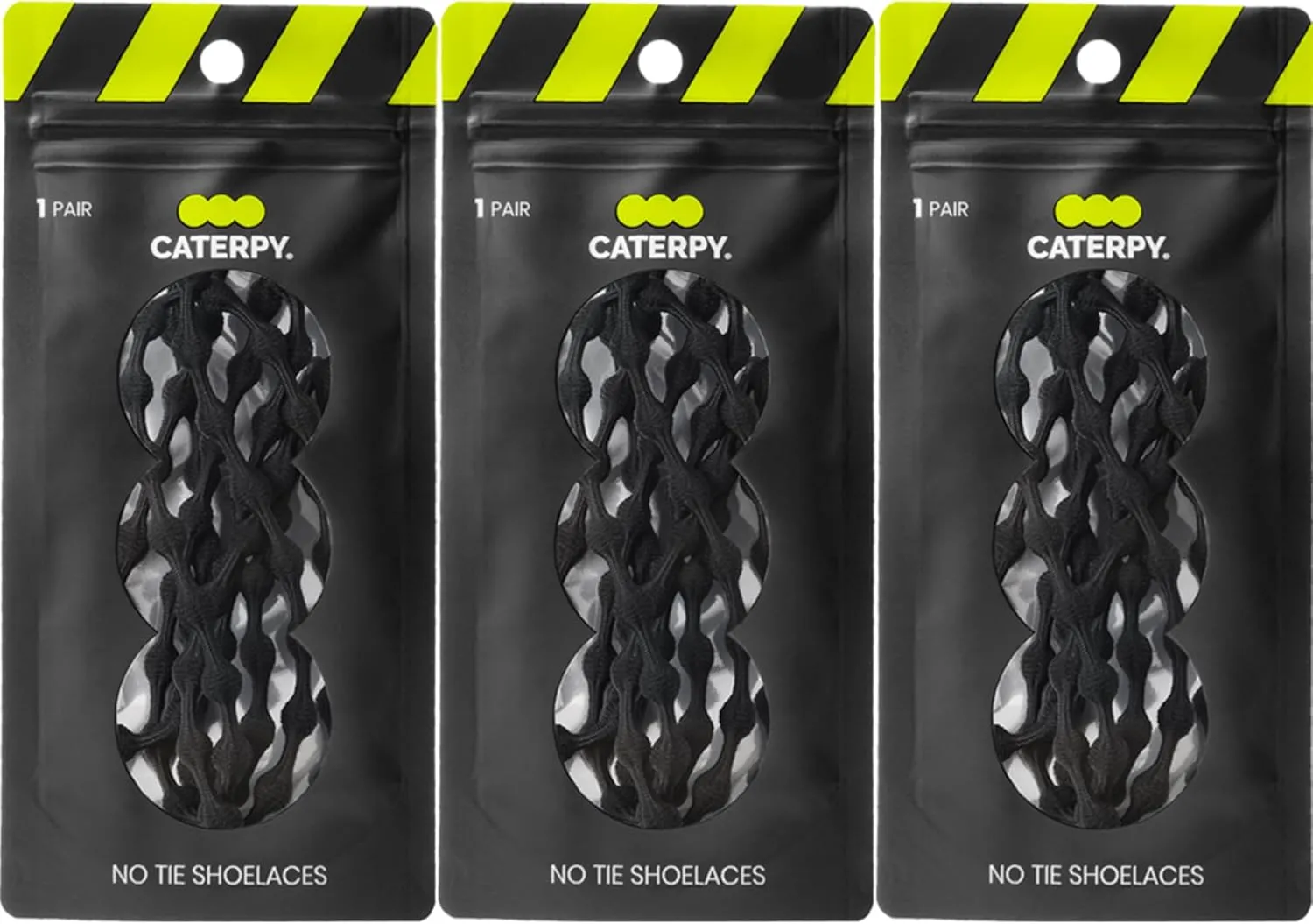 Caterpy Run - The Ultimate Elastic No Tie Shoelaces for Adults & Kids (3 & 6 Pack)