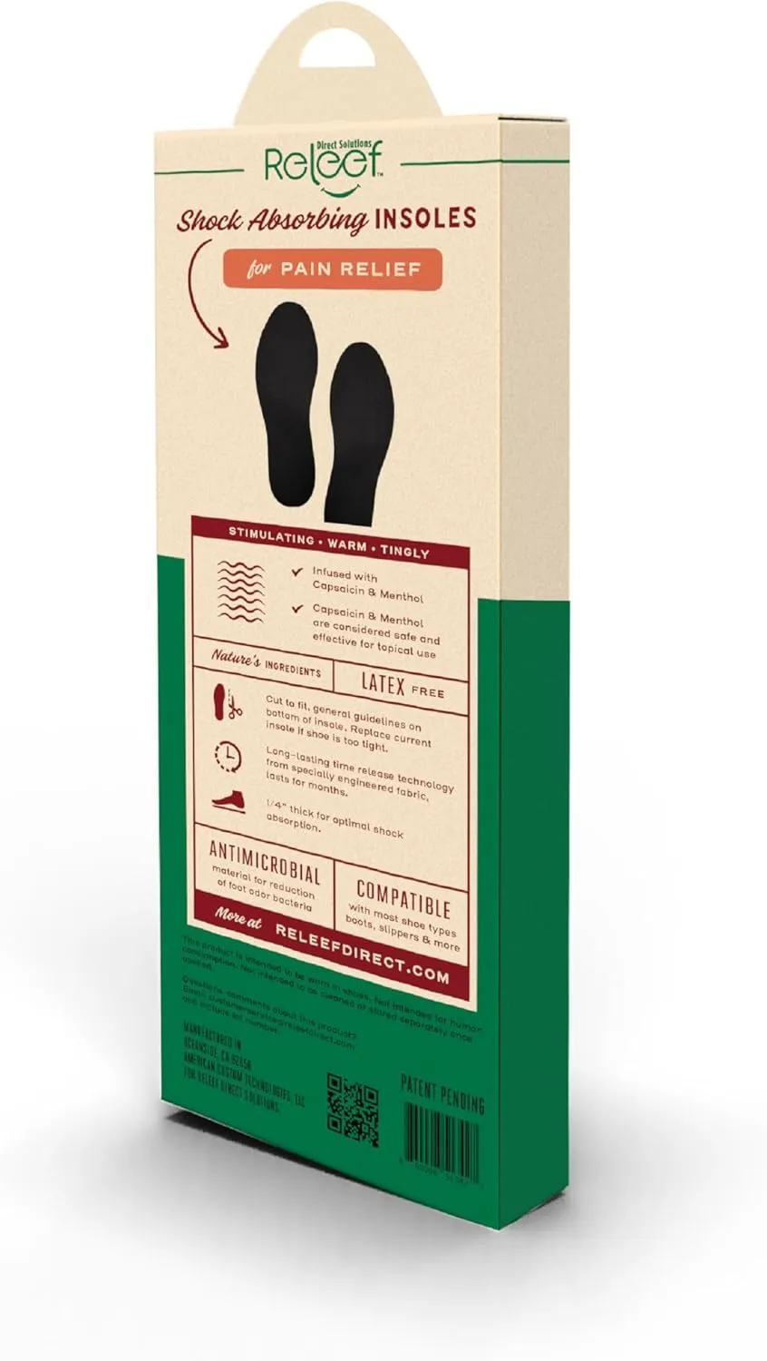 Circulation Relief Infused Insoles for Men and Women | Capsaicin and Menthol Cushioned Shoe Inserts | Odor Control | Shock Absorbing Latex Free | Cut to Fit | All-Day Foot Support
