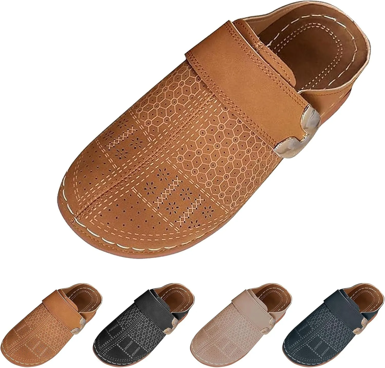 Clogs for Womens Mules Shoes: Comfortable Closed Toe Clog Arch Support Walking Wedge Shoes Backless Low Wedge Sandals Dressy Summer Slip-On Flats Business Work Sandals