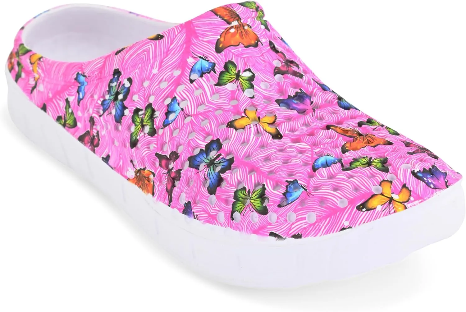 Comfort Trends Slip-On Casual Medical EVA Clogs, Colorful Butterfly Womens' Comfort Ventilated Breathable Everyday Shoes Garden EVA Clogs