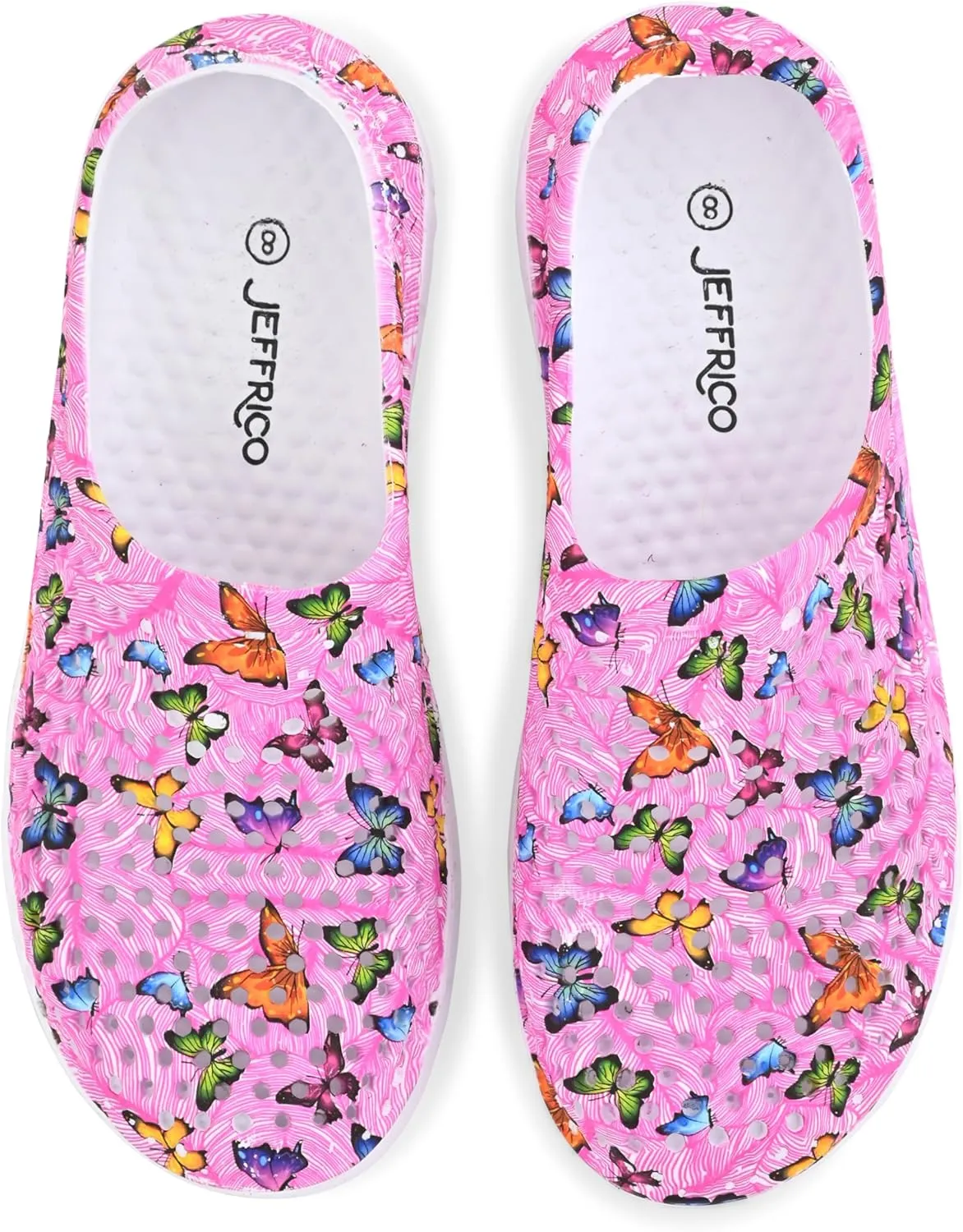 Comfort Trends Slip-On Casual Medical EVA Clogs, Colorful Butterfly Womens' Comfort Ventilated Breathable Everyday Shoes Garden EVA Clogs