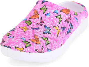 Comfort Trends Slip-On Casual Medical EVA Clogs, Colorful Butterfly Womens' Comfort Ventilated Breathable Everyday Shoes Garden EVA Clogs