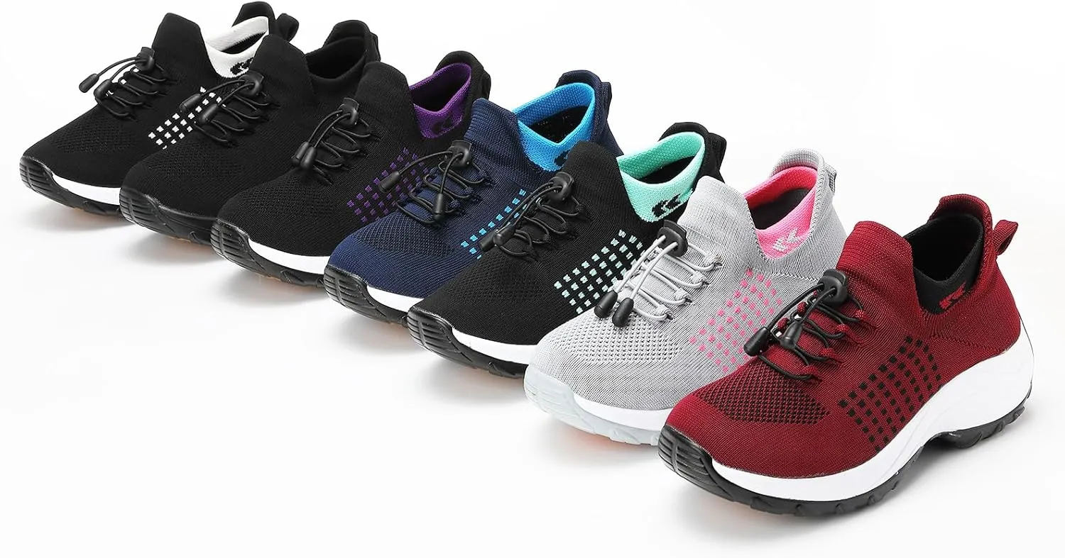 Comfort Wear Orthowear Shoes for Women Men Orthopedic Cushion Shoes Anti-Slip Air Nurse Shoe Breathable Mesh Fashion Sneakers for Women Plantar Fasciitis Unisex Adjustable Elastic Strap Trainers