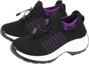 Comfort Wear Orthowear Shoes for Women Men Orthopedic Cushion Shoes Anti-Slip Air Nurse Shoe Breathable Mesh Fashion Sneakers for Women Plantar Fasciitis Unisex Adjustable Elastic Strap Trainers