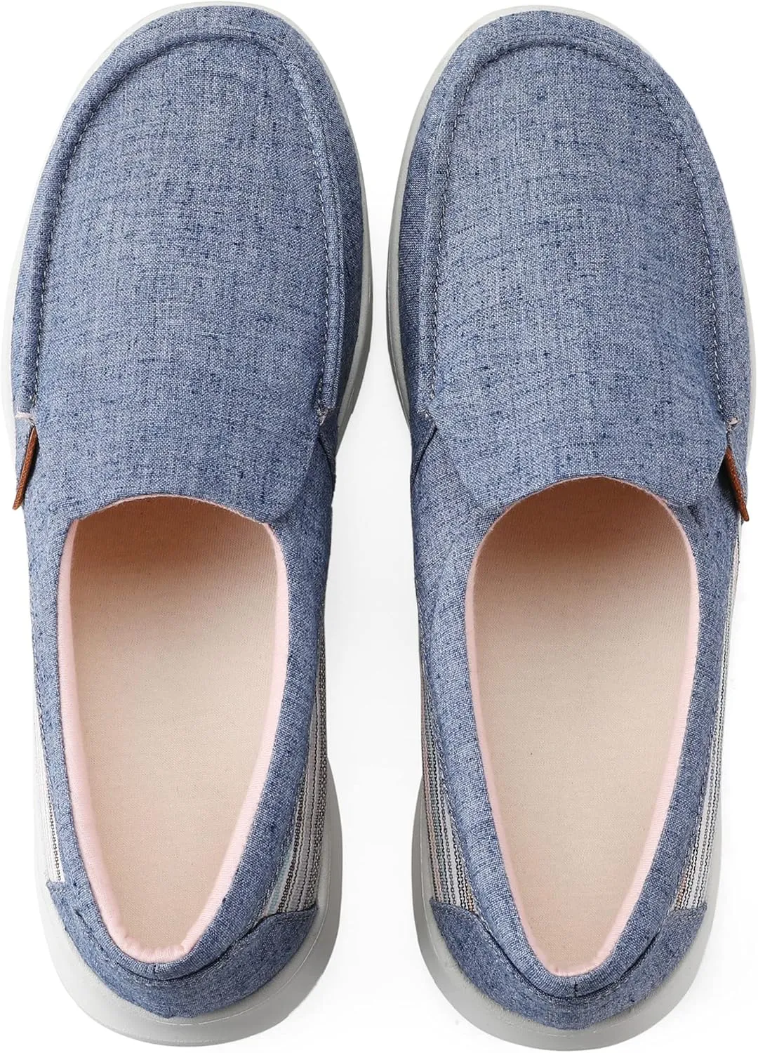 COOJOY Women's Casual Lightweight Stretch Boat Canvas Slip on Shoes Breathable