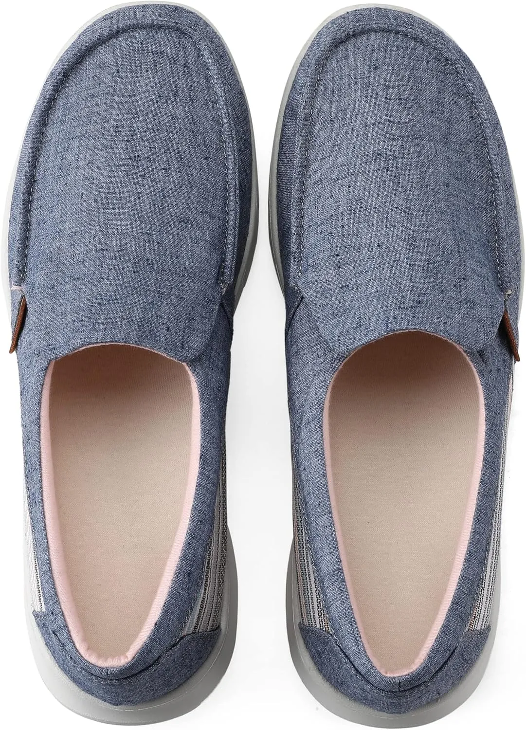 COOJOY Women's Casual Lightweight Stretch Boat Canvas Slip on Shoes Breathable