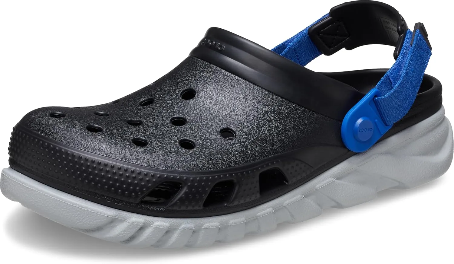 Crocs men's Ankle Strap Sport Sandal, black/blue bolt, 24.0 cm