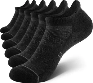 CS CELERSPORT 6 Pack Women's Ankle Running Socks Cushioned Low Cut Tab Athletic Socks