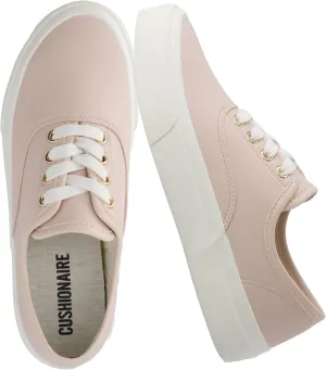 CUSHIONAIRE Women’s Freshman Canvas Lace-Up Sneaker with Memory Foam, Wide Widths Available | Casual Walking Shoes, Lightweight & Comfortable