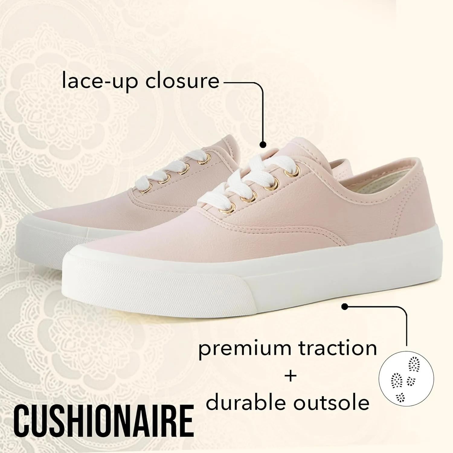 CUSHIONAIRE Women’s Freshman Canvas Lace-Up Sneaker with Memory Foam, Wide Widths Available | Casual Walking Shoes, Lightweight & Comfortable
