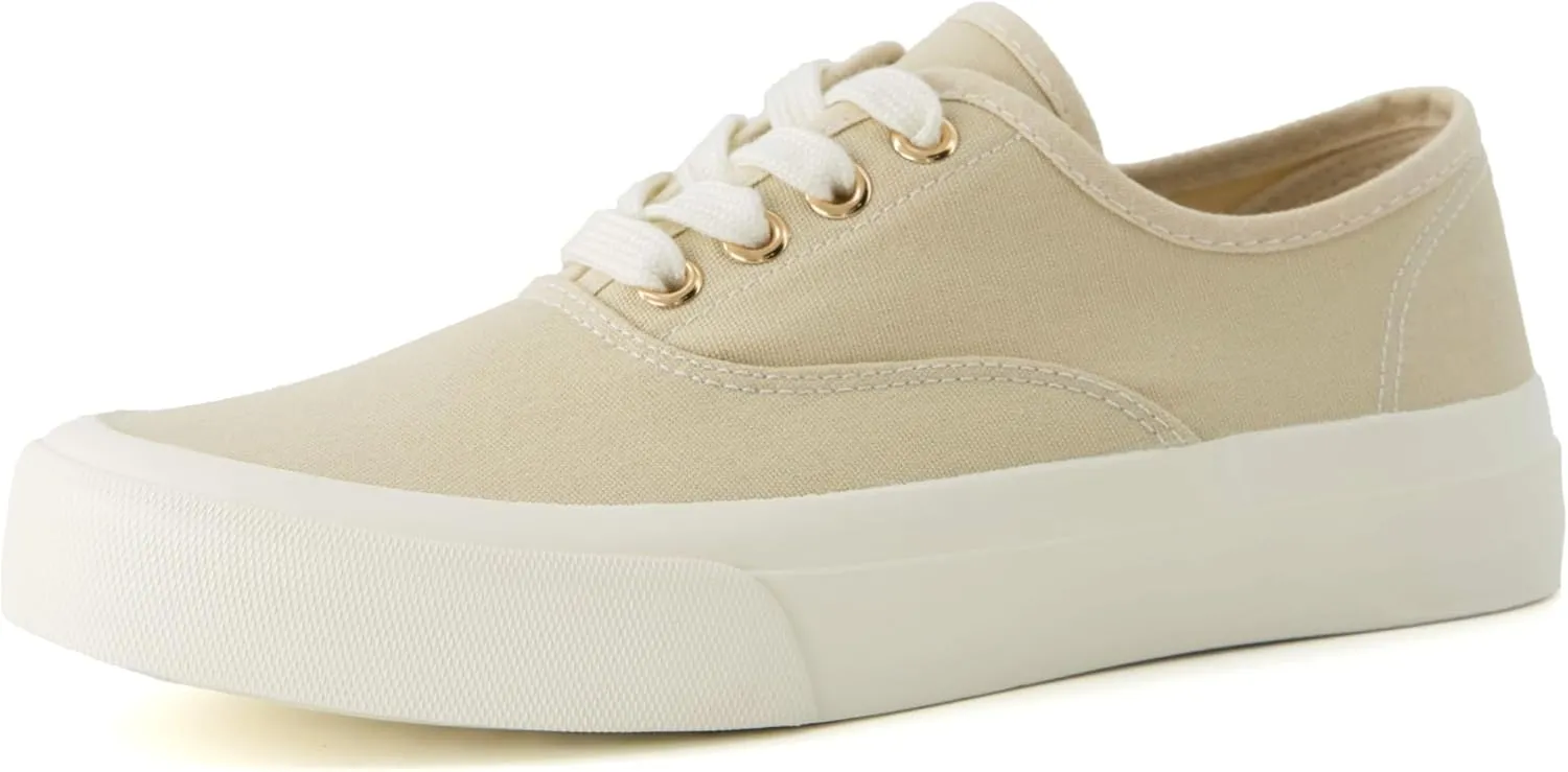 CUSHIONAIRE Women’s Freshman Canvas Lace-Up Sneaker with Memory Foam, Wide Widths Available | Casual Walking Shoes, Lightweight & Comfortable