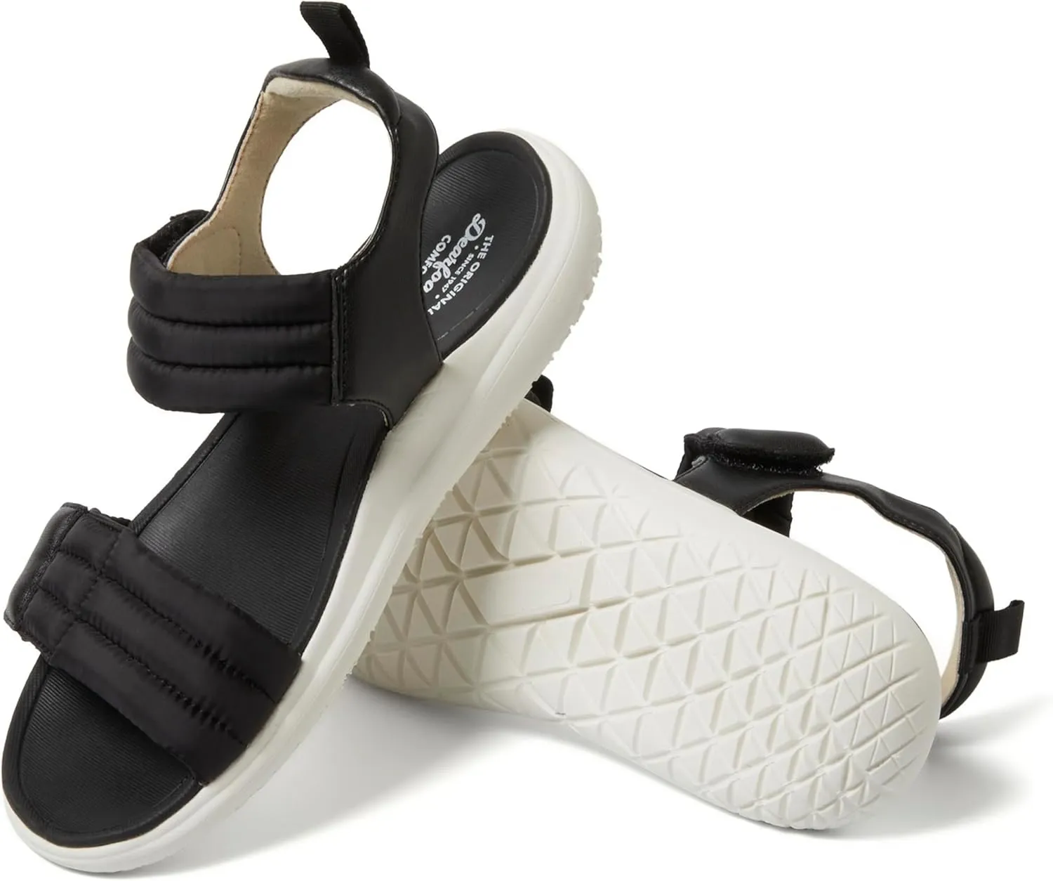 Dearfoams Women's Comfortable Strap Thea Easy on Off Cushioned Lightweight Walking Shoe Sandal Flat