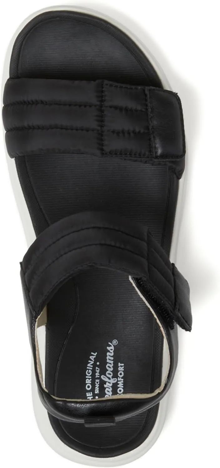 Dearfoams Women's Comfortable Strap Thea Easy on Off Cushioned Lightweight Walking Shoe Sandal Flat