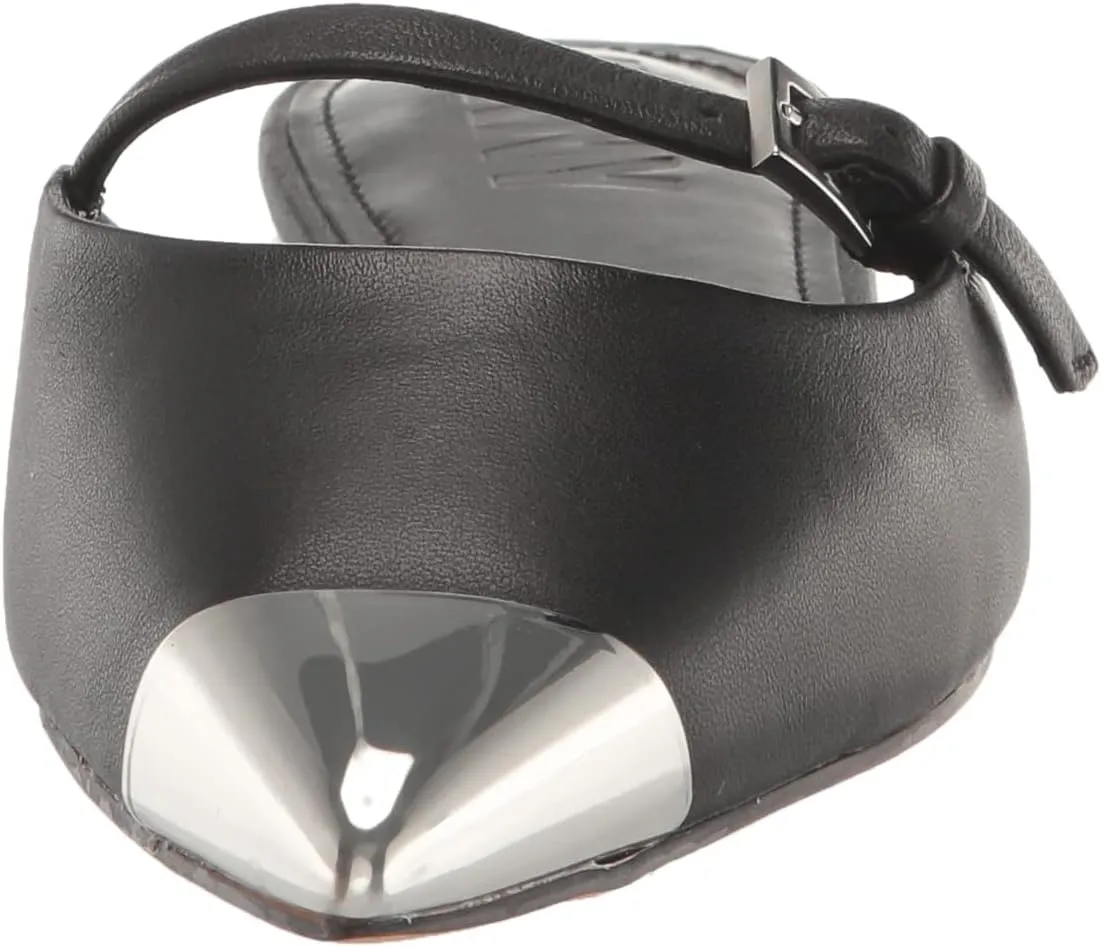 DKNY Women's Vivian Pointed Toe Flat Mule with Belt Detail