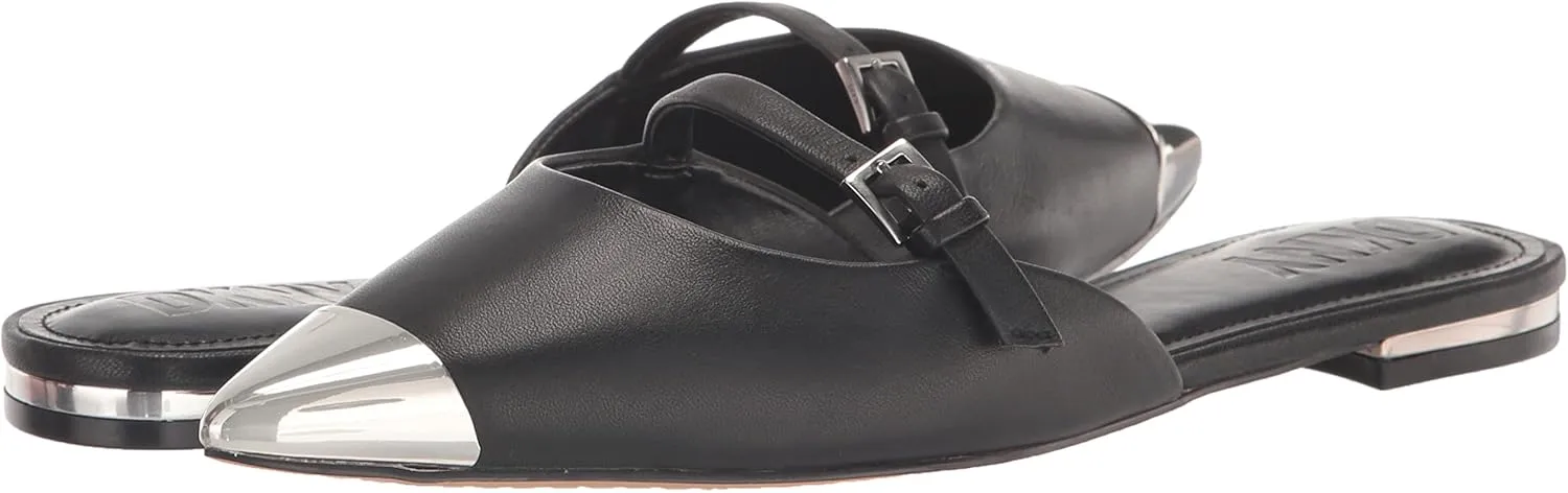 DKNY Women's Vivian Pointed Toe Flat Mule with Belt Detail