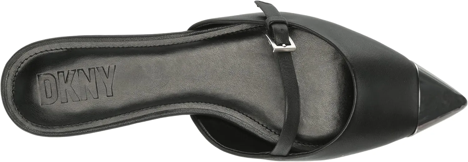 DKNY Women's Vivian Pointed Toe Flat Mule with Belt Detail