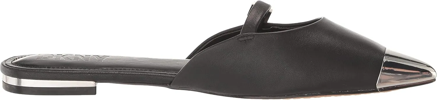 DKNY Women's Vivian Pointed Toe Flat Mule with Belt Detail