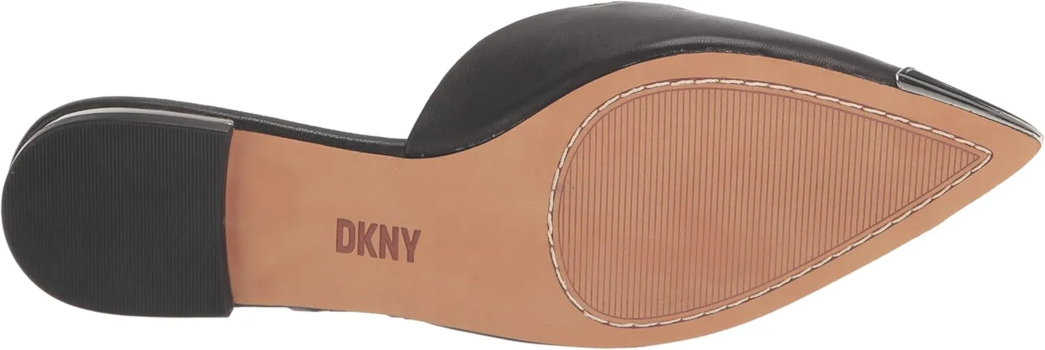 DKNY Women's Vivian Pointed Toe Flat Mule with Belt Detail