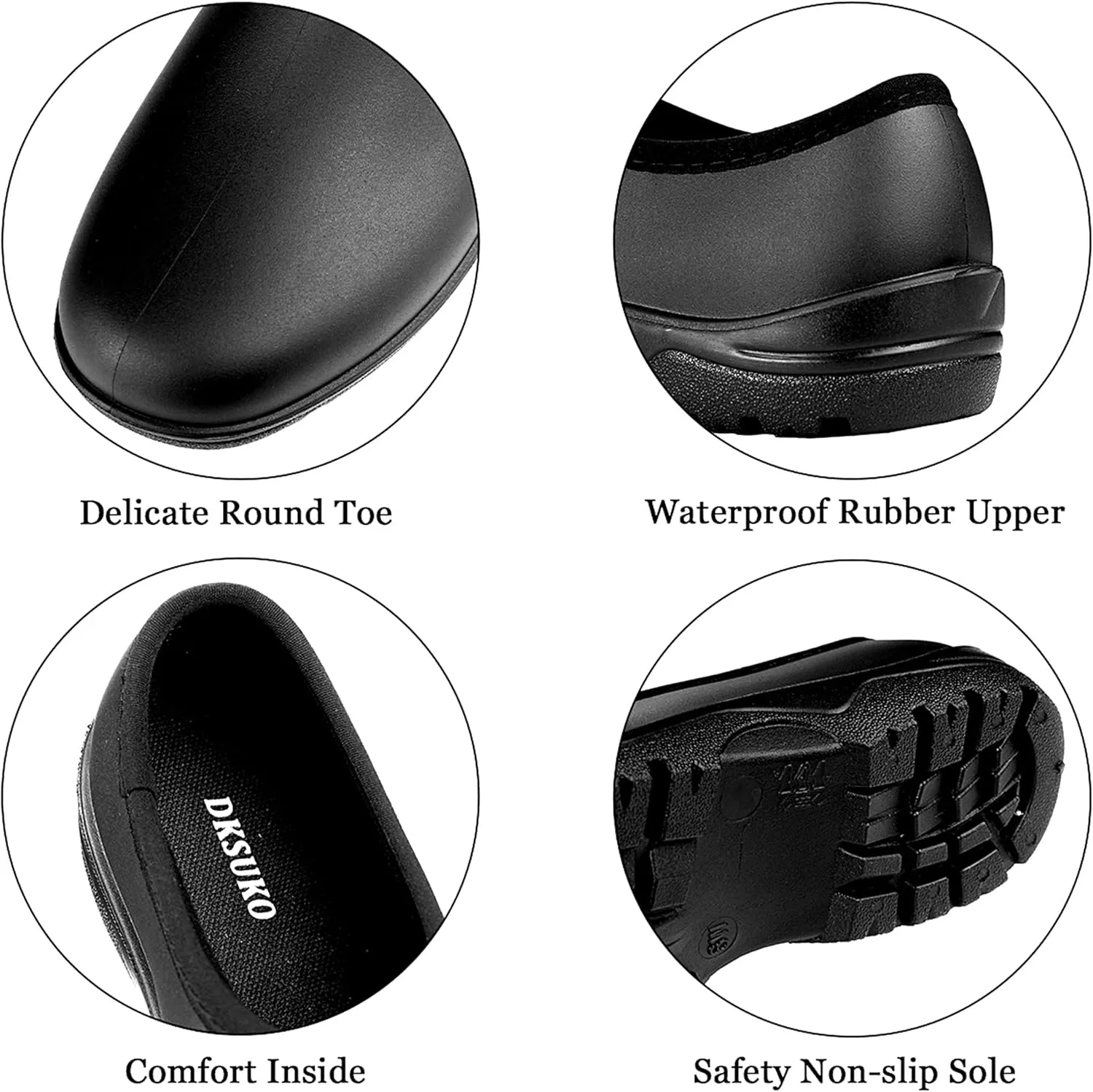 DKSUKO Men's Waterproof Garden Shoes Rain Boots for Men,Outdoor Slip On Garden Clogs with Anti-Slip Outsole