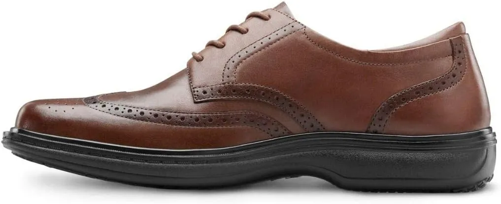 Dr. Comfort Wing Men's Therapeutic Diabetic Extra Depth Dress Shoe Leather Lace